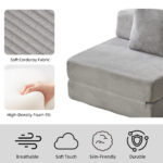 Floor Couch,Compression Sofa,Convertible Floor Sofa Bed-with Pillow Back Support Armrest,Comfy Singl - Image 4