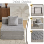 Floor Couch,Compression Sofa,Convertible Floor Sofa Bed-with Pillow Back Support Armrest,Comfy Singl - Image 5