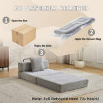 Floor Couch,Compression Sofa,Convertible Floor Sofa Bed-with Pillow Back Support Armrest,Comfy Singl - Image 7