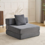 Floor Couch,Compression Sofa,Convertible Floor Sofa Bed-with Pillow Back Support Armrest,Comfy Singl
