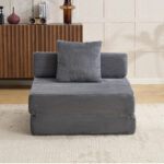 Floor Couch,Compression Sofa,Convertible Floor Sofa Bed-with Pillow Back Support Armrest,Comfy Singl - Image 2