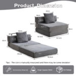 Floor Couch,Compression Sofa,Convertible Floor Sofa Bed-with Pillow Back Support Armrest,Comfy Singl - Image 3