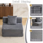 Floor Couch,Compression Sofa,Convertible Floor Sofa Bed-with Pillow Back Support Armrest,Comfy Singl - Image 5
