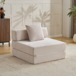 Floor Couch,Compression Sofa,Convertible Floor Sofa Bed-with Pillow Back Support Armrest,Comfy Singl