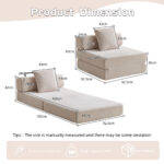 Floor Couch,Compression Sofa,Convertible Floor Sofa Bed-with Pillow Back Support Armrest,Comfy Singl - Image 3