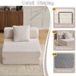 Floor Couch,Compression Sofa,Convertible Floor Sofa Bed-with Pillow Back Support Armrest,Comfy Singl - Image 5