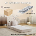 Floor Couch,Compression Sofa,Convertible Floor Sofa Bed-with Pillow Back Support Armrest,Comfy Singl - Image 7