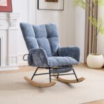 Rocking Chair Nursery with Airbag, Comfy Nursery Rocking Reading Chair Indoor, Cozy Upholstered Glid - Image 12