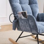 Rocking Chair Nursery with Airbag, Comfy Nursery Rocking Reading Chair Indoor, Cozy Upholstered Glid - Image 17