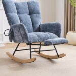 Rocking Chair Nursery with Airbag, Comfy Nursery Rocking Reading Chair Indoor, Cozy Upholstered Glid - Image 19
