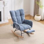 Rocking Chair Nursery with Airbag, Comfy Nursery Rocking Reading Chair Indoor, Cozy Upholstered Glid - Image 20