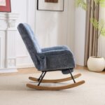 Rocking Chair Nursery with Airbag, Comfy Nursery Rocking Reading Chair Indoor, Cozy Upholstered Glid - Image 21