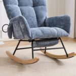 Rocking Chair Nursery with Airbag, Comfy Nursery Rocking Reading Chair Indoor, Cozy Upholstered Glid - Image 22