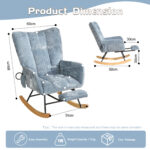 Rocking Chair Nursery with Airbag, Comfy Nursery Rocking Reading Chair Indoor, Cozy Upholstered Glid - Image 3