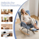 Rocking Chair Nursery with Airbag, Comfy Nursery Rocking Reading Chair Indoor, Cozy Upholstered Glid - Image 8