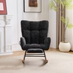 Rocking Chair Nursery with Airbag, Comfy Nursery Rocking Reading Chair Indoor, Cozy Upholstered Glid - Image 11