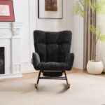 Rocking Chair Nursery with Airbag, Comfy Nursery Rocking Reading Chair Indoor, Cozy Upholstered Glid - Image 14