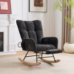 Rocking Chair Nursery with Airbag, Comfy Nursery Rocking Reading Chair Indoor, Cozy Upholstered Glid - Image 15