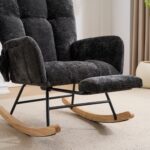 Rocking Chair Nursery with Airbag, Comfy Nursery Rocking Reading Chair Indoor, Cozy Upholstered Glid - Image 18