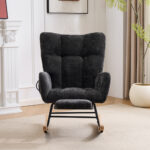 Rocking Chair Nursery with Airbag, Comfy Nursery Rocking Reading Chair Indoor, Cozy Upholstered Glid - Image 2