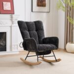 Rocking Chair Nursery with Airbag, Comfy Nursery Rocking Reading Chair Indoor, Cozy Upholstered Glid - Image 20