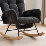 Rocking Chair Nursery with Airbag, Comfy Nursery Rocking Reading Chair Indoor, Cozy Upholstered Glid - Image 22