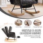 Rocking Chair Nursery with Airbag, Comfy Nursery Rocking Reading Chair Indoor, Cozy Upholstered Glid - Image 6