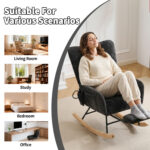 Rocking Chair Nursery with Airbag, Comfy Nursery Rocking Reading Chair Indoor, Cozy Upholstered Glid - Image 8