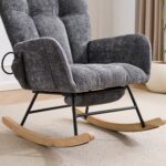 Rocking Chair Nursery with Airbag, Comfy Nursery Rocking Reading Chair Indoor, Cozy Upholstered Glid - Image 16