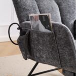 Rocking Chair Nursery with Airbag, Comfy Nursery Rocking Reading Chair Indoor, Cozy Upholstered Glid - Image 17