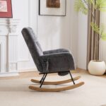 Rocking Chair Nursery with Airbag, Comfy Nursery Rocking Reading Chair Indoor, Cozy Upholstered Glid - Image 22