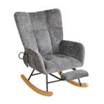 Rocking Chair Nursery with Airbag, Comfy Nursery Rocking Reading Chair Indoor, Cozy Upholstered Glid - Image 25
