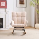 Rocking Chair Nursery with Airbag, Comfy Nursery Rocking Reading Chair Indoor, Cozy Upholstered Glid - Image 11