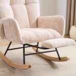 Rocking Chair Nursery with Airbag, Comfy Nursery Rocking Reading Chair Indoor, Cozy Upholstered Glid - Image 16