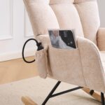 Rocking Chair Nursery with Airbag, Comfy Nursery Rocking Reading Chair Indoor, Cozy Upholstered Glid - Image 17