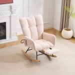 Rocking Chair Nursery with Airbag, Comfy Nursery Rocking Reading Chair Indoor, Cozy Upholstered Glid - Image 18
