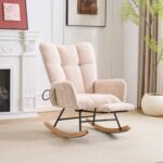 Rocking Chair Nursery with Airbag, Comfy Nursery Rocking Reading Chair Indoor, Cozy Upholstered Glid - Image 19