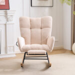 Rocking Chair Nursery with Airbag, Comfy Nursery Rocking Reading Chair Indoor, Cozy Upholstered Glid - Image 2