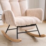 Rocking Chair Nursery with Airbag, Comfy Nursery Rocking Reading Chair Indoor, Cozy Upholstered Glid - Image 21
