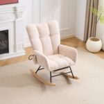 Rocking Chair Nursery with Airbag, Comfy Nursery Rocking Reading Chair Indoor, Cozy Upholstered Glid - Image 22