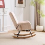 Rocking Chair Nursery with Airbag, Comfy Nursery Rocking Reading Chair Indoor, Cozy Upholstered Glid - Image 23