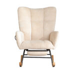 Rocking Chair Nursery with Airbag, Comfy Nursery Rocking Reading Chair Indoor, Cozy Upholstered Glid - Image 26