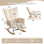 Rocking Chair Nursery with Airbag, Comfy Nursery Rocking Reading Chair Indoor, Cozy Upholstered Glid - Image 3