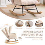 Rocking Chair Nursery with Airbag, Comfy Nursery Rocking Reading Chair Indoor, Cozy Upholstered Glid - Image 6