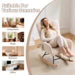 Rocking Chair Nursery with Airbag, Comfy Nursery Rocking Reading Chair Indoor, Cozy Upholstered Glid - Image 8