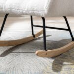 Teddy Fabric Rocking Chair with Pocket, Soft Rocking Chair for Nursery, Comfy Wingback Golider Rocki - Image 11