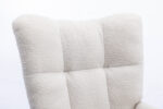 Teddy Fabric Rocking Chair with Pocket, Soft Rocking Chair for Nursery, Comfy Wingback Golider Rocki - Image 24