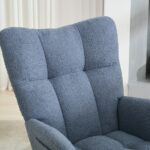 Teddy Fabric Rocking Chair with Pocket, Soft Rocking Chair for Nursery, Comfy Wingback Golider Rocki - Image 21