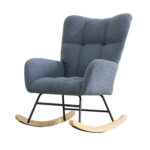 Teddy Fabric Rocking Chair with Pocket, Soft Rocking Chair for Nursery, Comfy Wingback Golider Rocki - Image 24