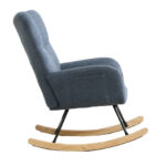 Teddy Fabric Rocking Chair with Pocket, Soft Rocking Chair for Nursery, Comfy Wingback Golider Rocki - Image 26